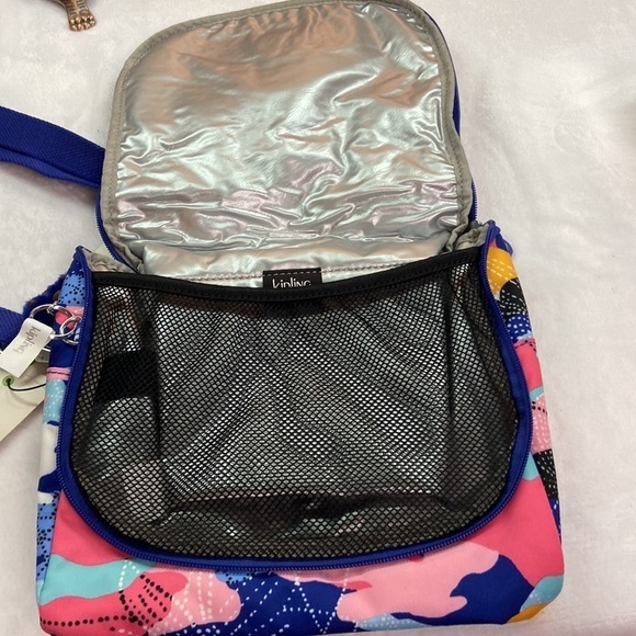 Kipling Live Light Lunch Bag Geometric Design With Monkey NWT - Picture 10 of 13